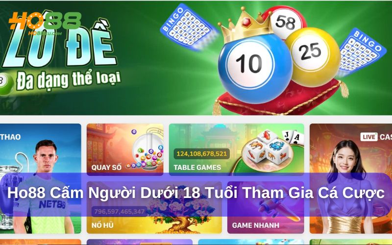 Ho88 nghiêm cấm người dưới 18 tuổi tham gia cá cược