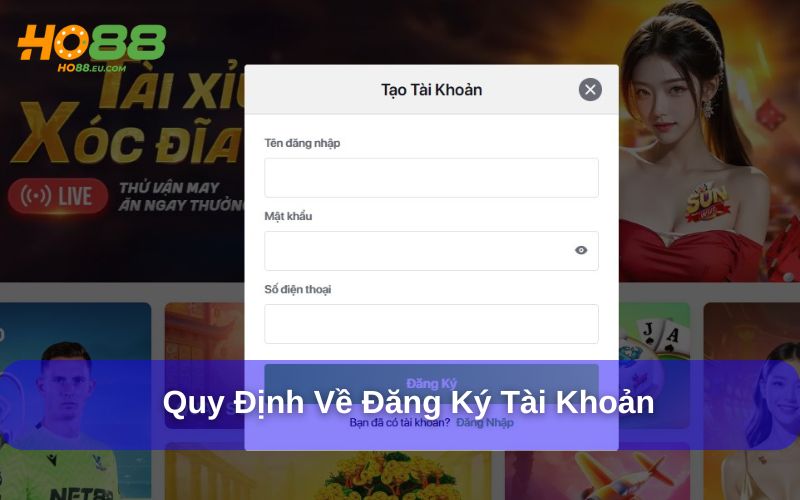 Người chơi đăng ký tài khoản với thông tin trung thực