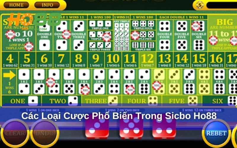 SicBo có nhiều loại cược thú vị