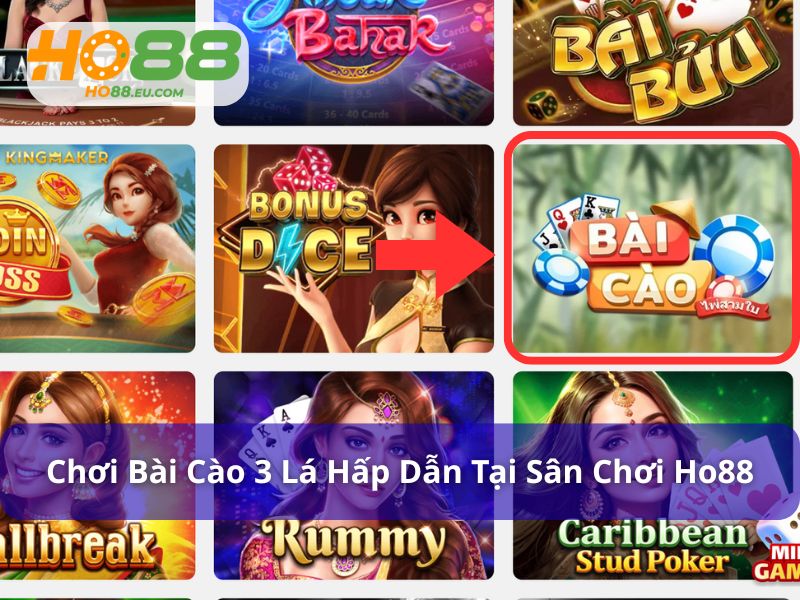 Chơi bài cào 3 lá siêu vui nhộn tại Ho88