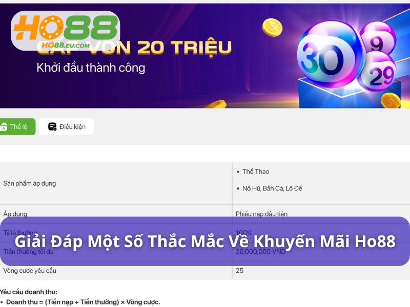 Một số thắc mắc về khuyến mãi Ho88